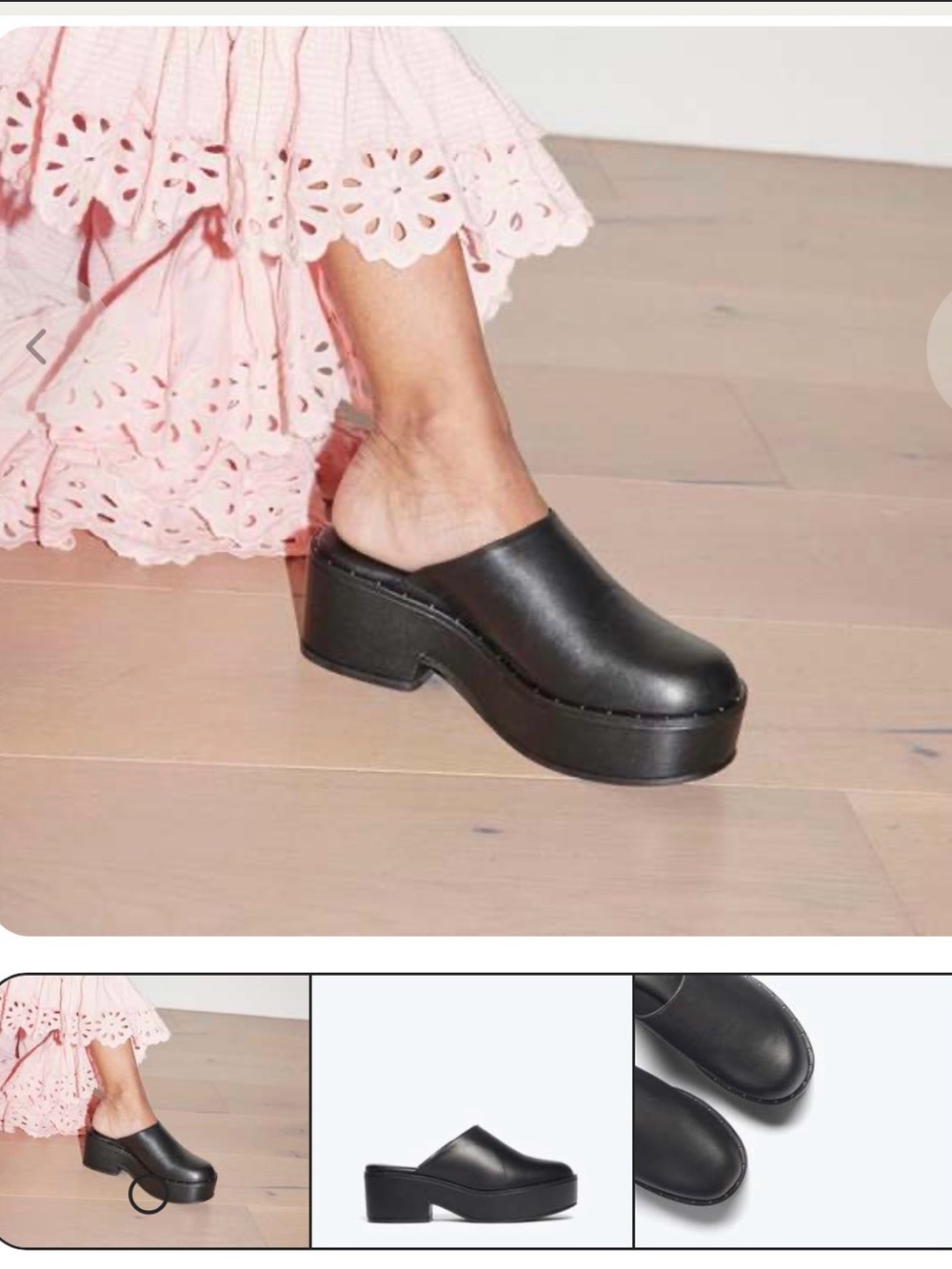 Freda Salvador Suvi Clog Black Leather Platform Mule Clogs
